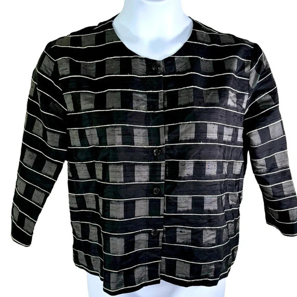 Chico’s Design 100% Silk 3/4 sleeve lightweight jacket - Picture 1 of 6